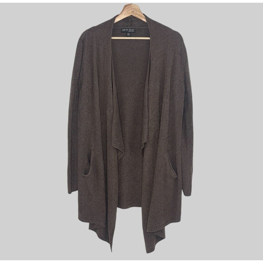 Barefoot Dreams Island Wrap Cardigan CozyChic Lite L/ XL Grey Open Front Sweater